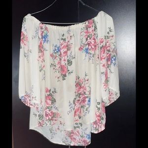 FLORAL OFF THE SHOULDER BLOUSE